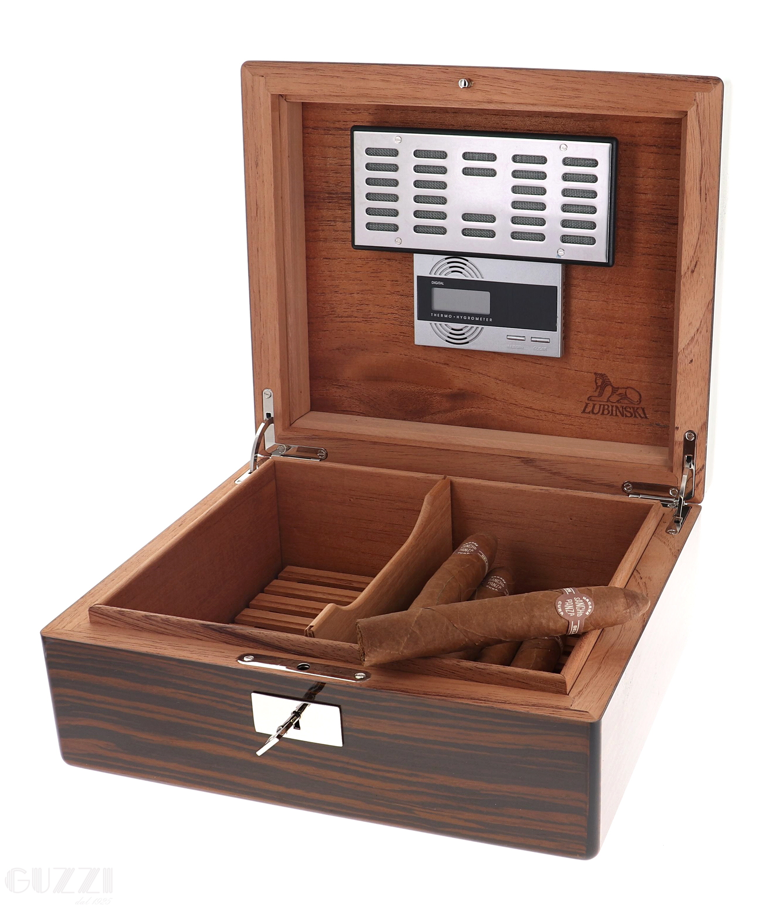 Il Sigaro :: Scatole Umidificate - Humidor :: Scatole Umidificate di  Produzione Estera :: Lubinski - Scatola Umidificata in Legno di Ebano  Macassar - 50 Sigari