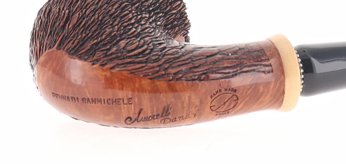 Pipe Amorelli bent apple with engraved pencils San Michele sale online