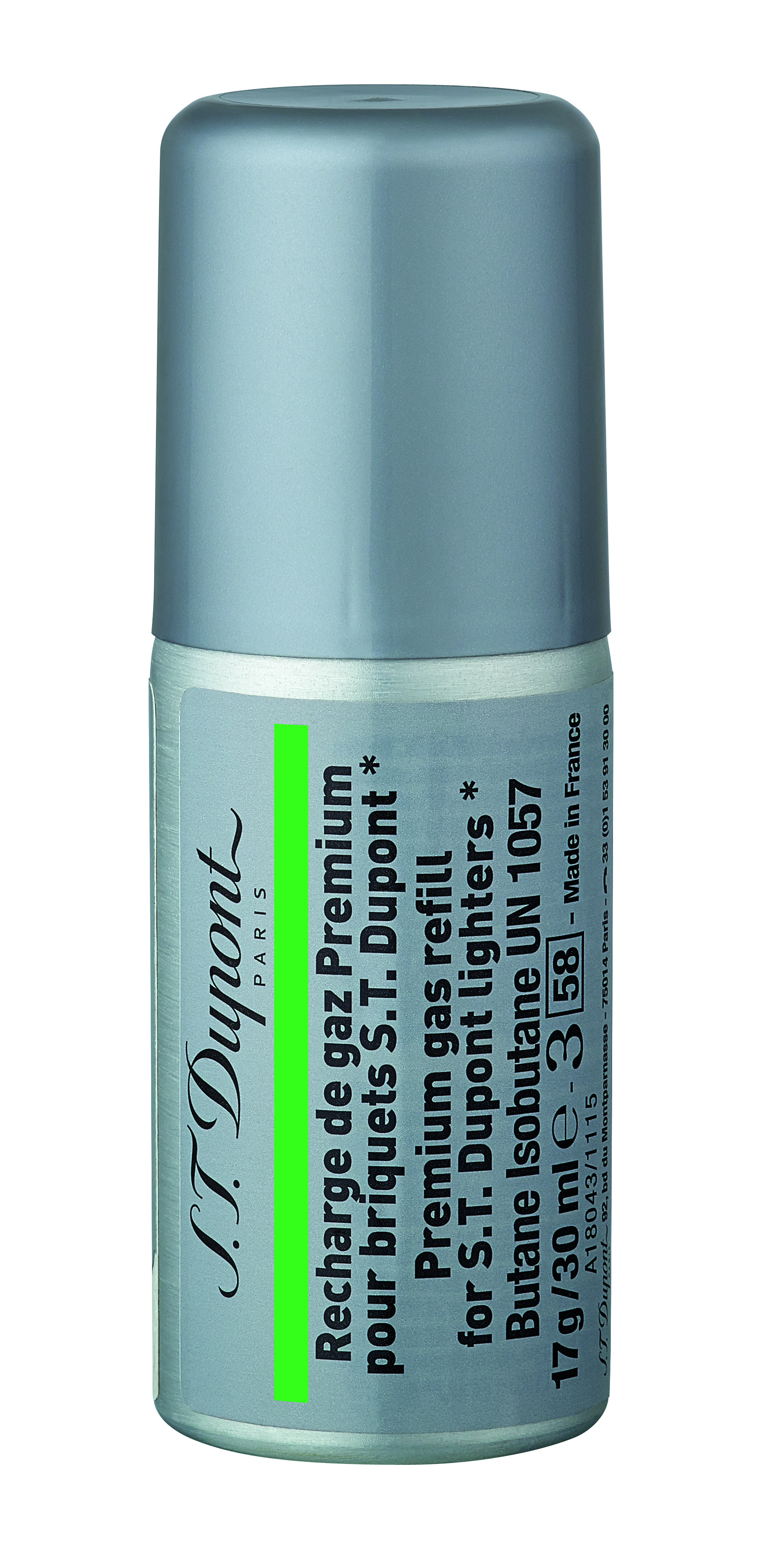 Accendini :: Gas Butano e Pietrine :: S.T. Dupont - Bomboletta GAS Butano  30ml - VERDE (Multi Ricarica)