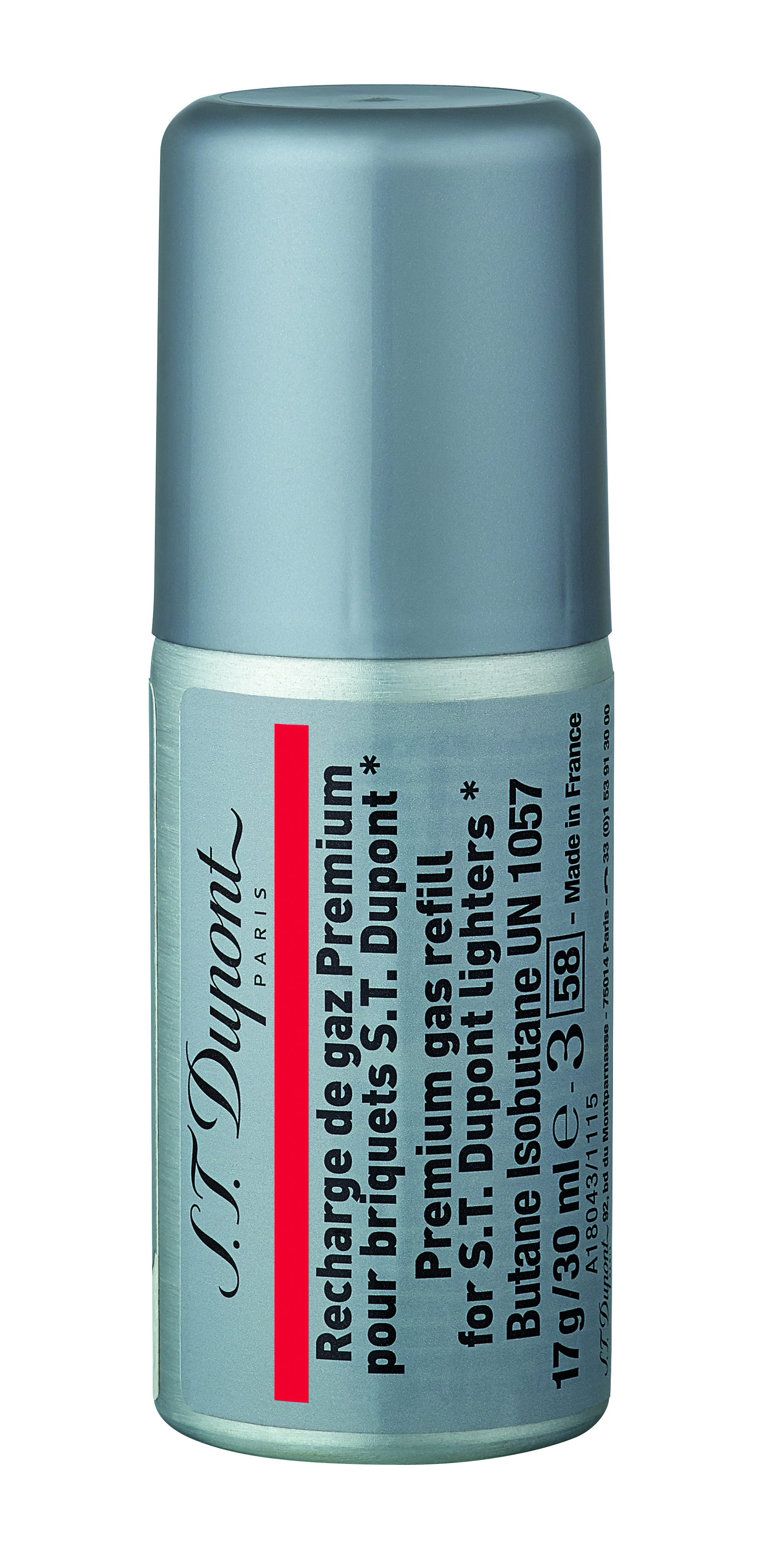 S.T. Dupont - Bomboletta GAS Butano 30ml - ROSSO (Multi Ricarica)