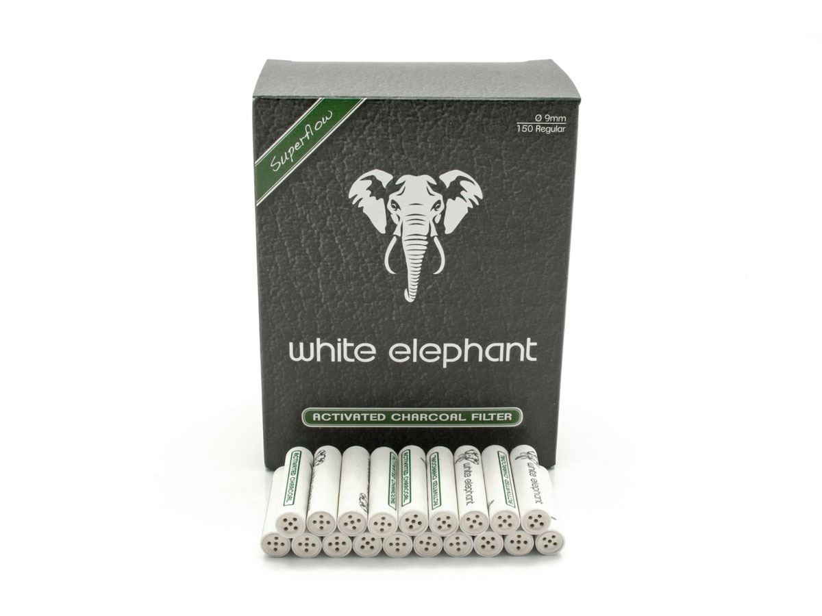 La Pipa :: Cura e Pulizia della Pipa :: Filtri per Pipa :: KOPP - White  Elephant - 150 Filtri a Carbone Attivo - 9mm