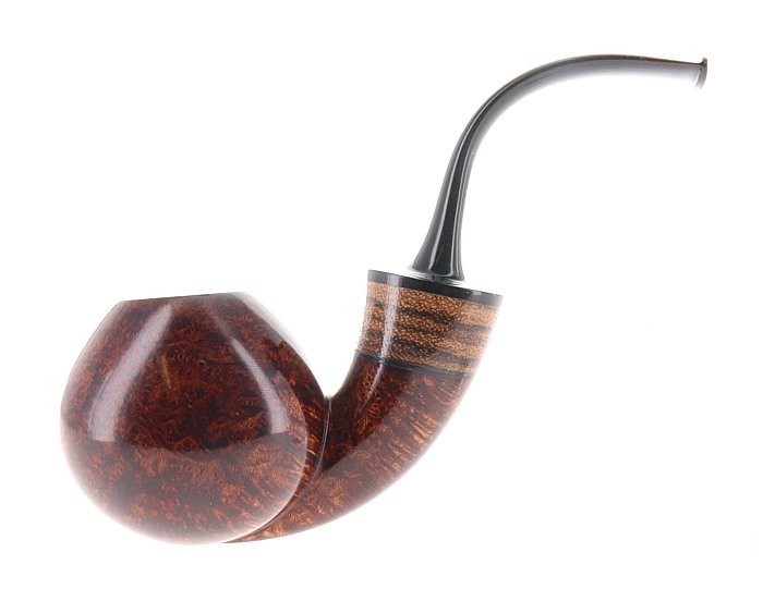 Pipa Piero Vitale * 1 LUNA liscia marrone shape full bent apple