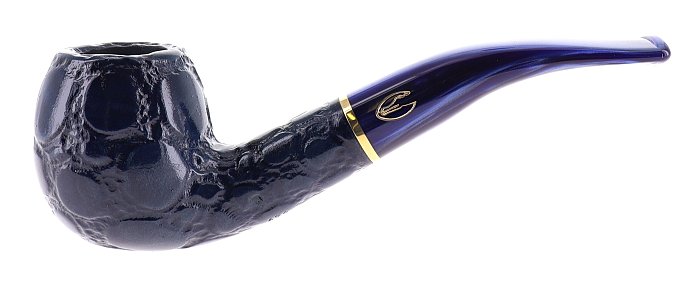 Pipa Savinelli ALLIGATOR 626 blu, finissaggio Alligator, shape Apple curva, filtro 6mm