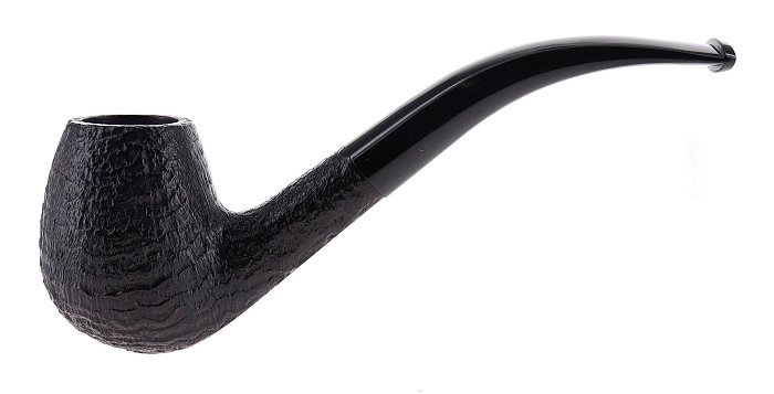 Pipa Dunhill RING GRAIN 5213 sabbiata nera shape bent egg