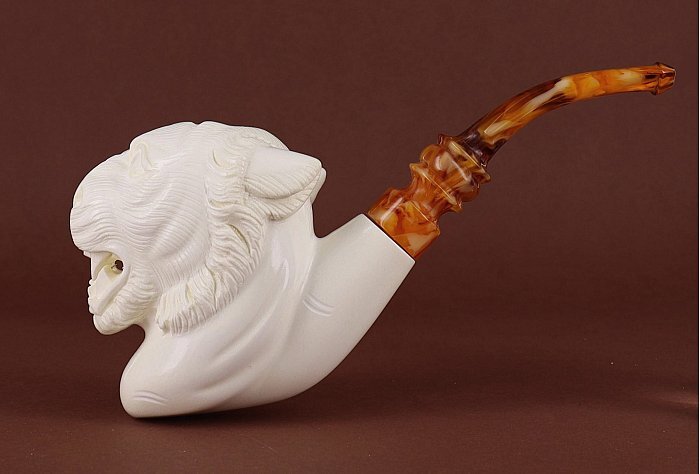 Pipa in Schiuma di mare Altinay liscia shape freehand tigre