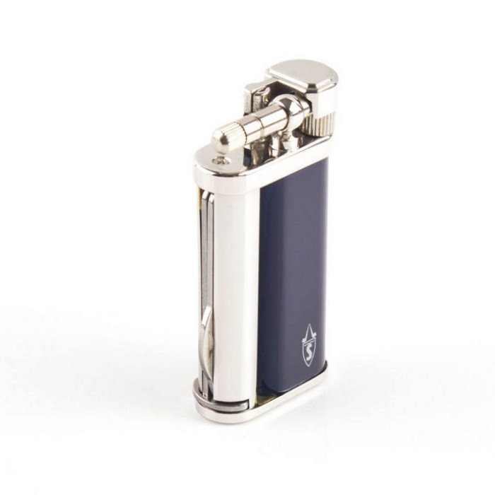 Savinelli - EDDIE Accendino Pipa Cromato Lucido e Lacca Blu