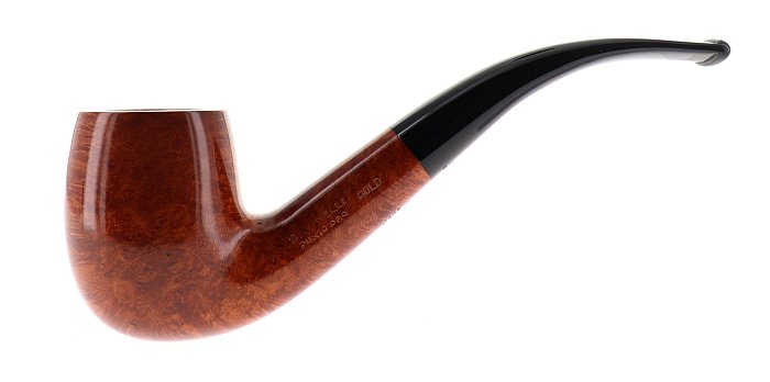 Pipa Savinelli La Punto Oro Gold 606 KS liscia marrone shape bent billiard 6mm