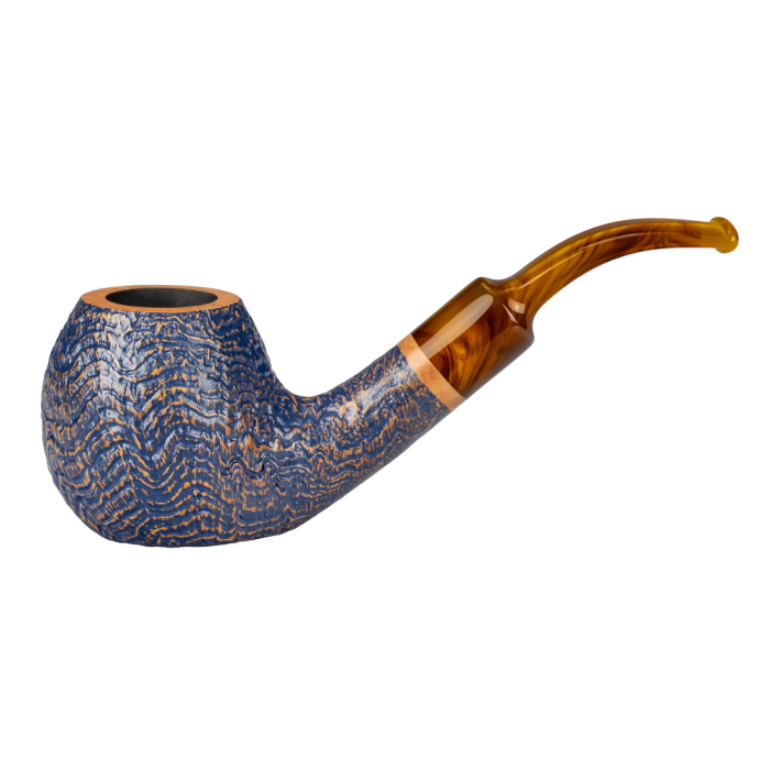 Pipa Vauen - Denim - Sabbiata Curva Stand-up - Blue - Filtro 9mm