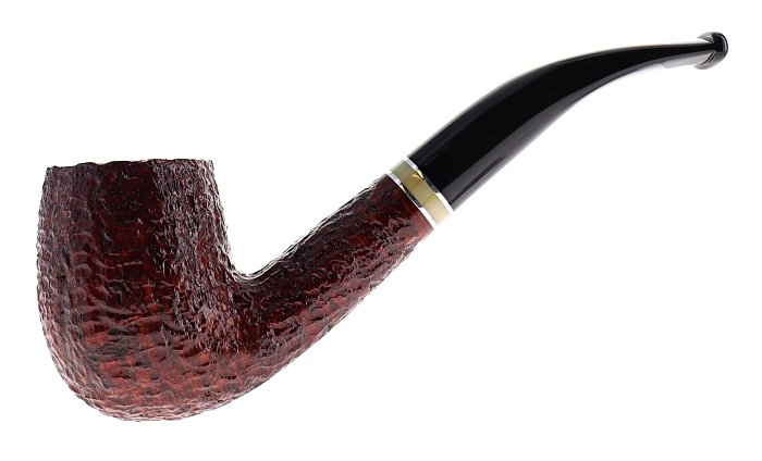 Pipa Savinelli Oscar 606 rusticata, marrone scuro, shape Billiard curva, filtro 6mm