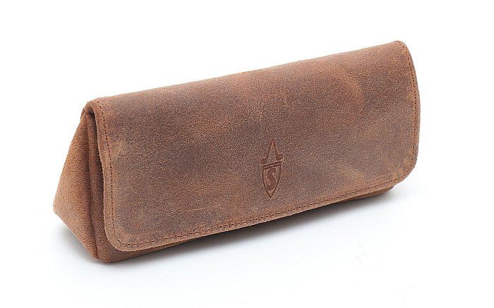 Savinelli - Borsa in pelle scamosciata COGNAC per pipa e tabacco
