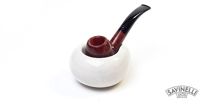 Savinelli - Portapipe GOCCIA a 1 posto in Ceramica Bianca Craquele