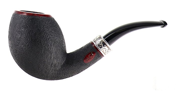 Pipa LEO Tessa sabbiata scura shape freehand vera in argento