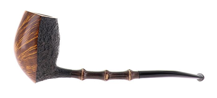 Pipa DUCA BARONE BAMBOO metà sabbiata metà liscia shape freehand tulip
