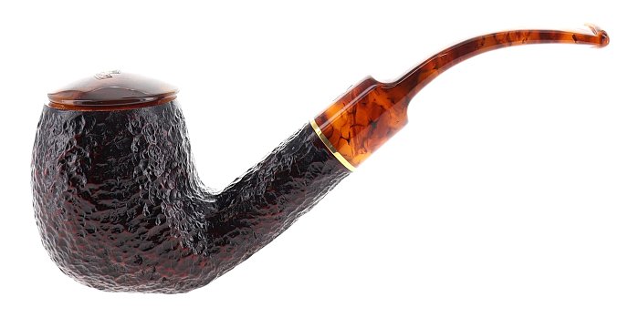 Pipa Savinelli Tortuga 603, Rusticata scura, shape Bent Billiard, FIltro 6mm