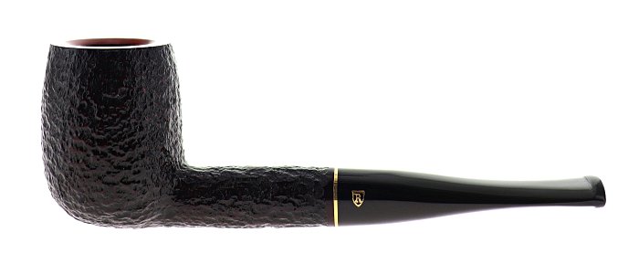 Pipa Savinelli Roma 128 KS, rusticata marrone, shape Billiard dritta, filtro 6mm