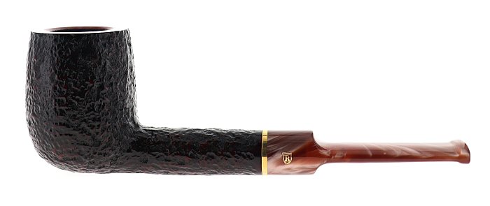 Pipa Savinelli Roma Lucite 114 KS rusticata marrone Capiente Billiard dritta, filtro 9mm