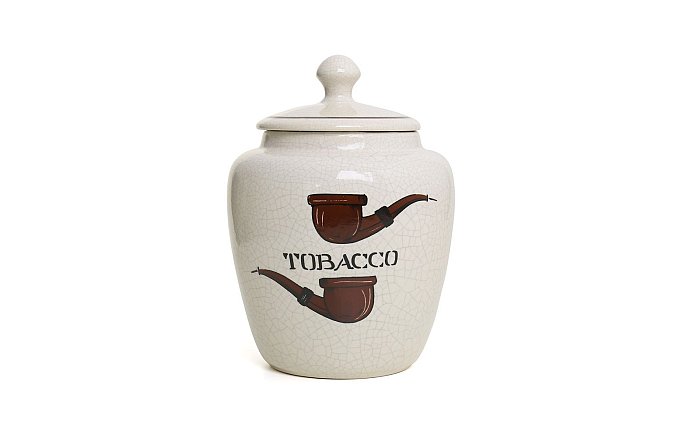 Savinelli - Vaso Porta Tabacco Grande TOBAGO Pipe in Ceramica Decorata - Umidificato