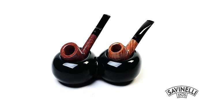 Savinelli - Portapipe GOCCIA a 2 posti in Ceramica Nero