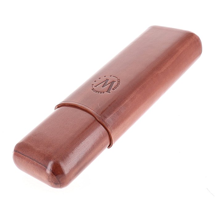 Lubinski - Porta Sigari liscio in Cuoio  - 2 Double Robusto - Marrone