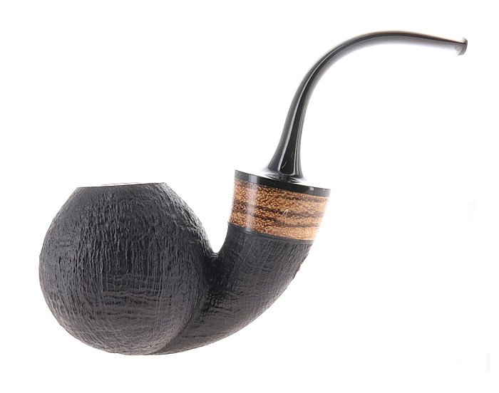 Pipa Piero Vitale ** 2 STELLE sabbiata scura shape full bent apple