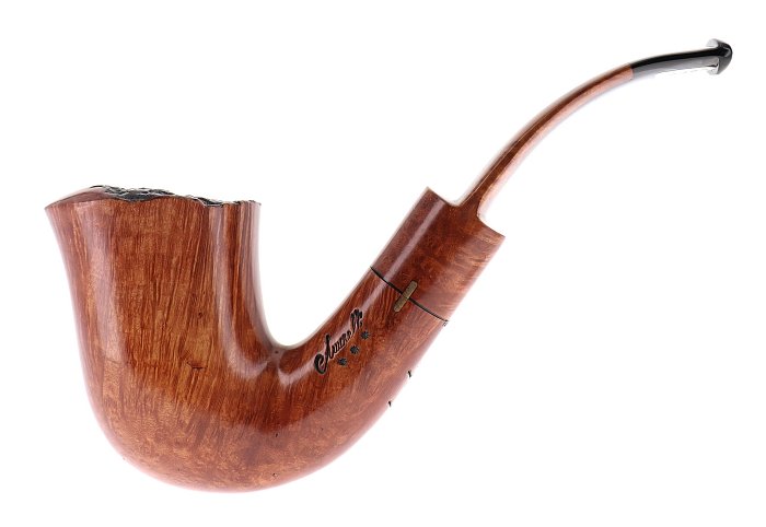 Pipa Amorelli *** 3 STELLE BUSBY liscia marrone shape freehand bent barktop