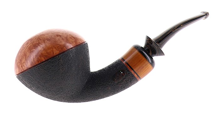 Pipa LEO Ancilla parzialmente rusticata "seta" shape rounded rhodesian semicurva