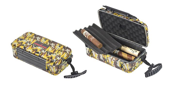 Firebird  - Humidor Viaggio in ABS 10 Sigari - VERDE/GIALLO CAMOUFLAGE