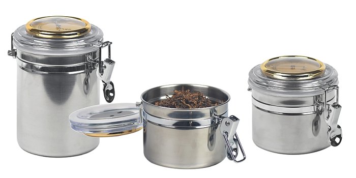 Lubinski - Vaso Porta Tabacco 250gr Acciaio 95x150mm