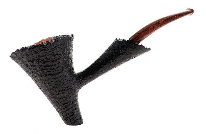Pipa LA BIOTA sabbiata scura shape stand up mushrooms barktop