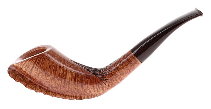 Pipa Amorelli **** 4 STELLE parzialmente rusticata shape freehand oliphant