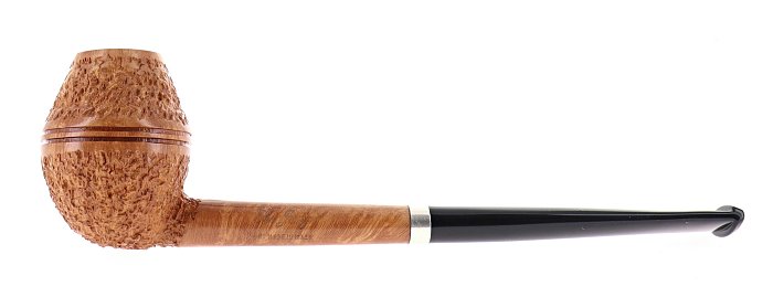 Pipe Ser Jacopo dalla Gemma R2 SPONGIA A rusticata naturale shape pencil bulldog vera in argento