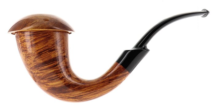Pipa C-pipe GRUPPO 5 liscia marrone shape bent calabash 2 cup