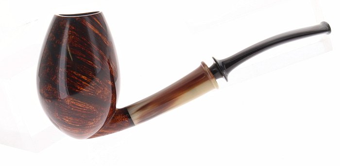 Pipa Piero Vitale * 1 LUNA liscia marrone shape bent tulip
