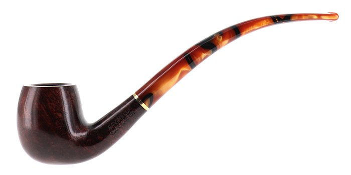 Pipa Savinelli CLARK'S FAVORITE LISCIA CHURCHWARDEN 165, marrone, shape bent billiard, filtro 6mm