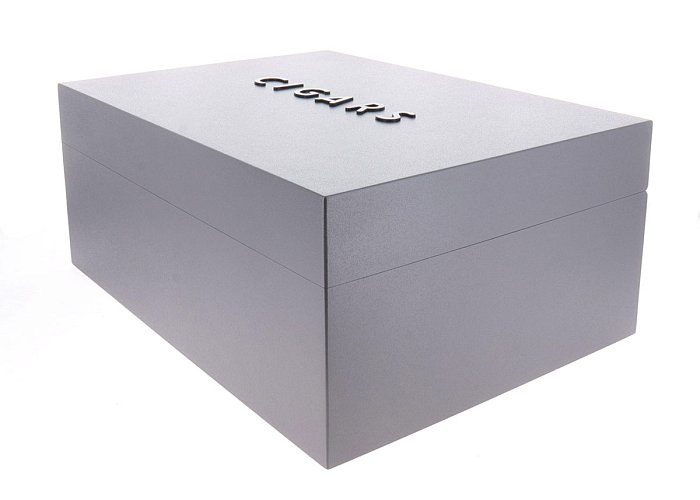 Gentili - Humidor Scatola Umidificata  C I G A R S Grey per 50 Sigari o 100 Toscani