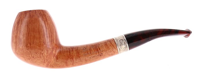 Pipa DON CARLOS 1 NOTA liscia chiara shape apple semicurva vera in argento
