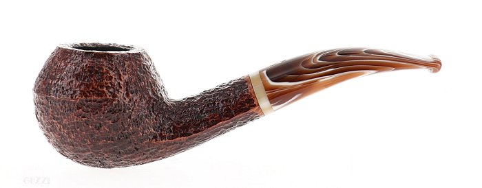 Pipa Savinelli DOLOMITI 673 KS rusticata marrone shape half bent rhodesian 6mm