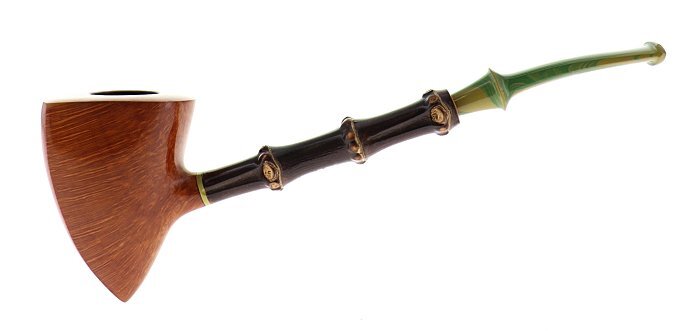 Pipa LA BIOTA liscia chiara shape freehand pickaxe bamboo