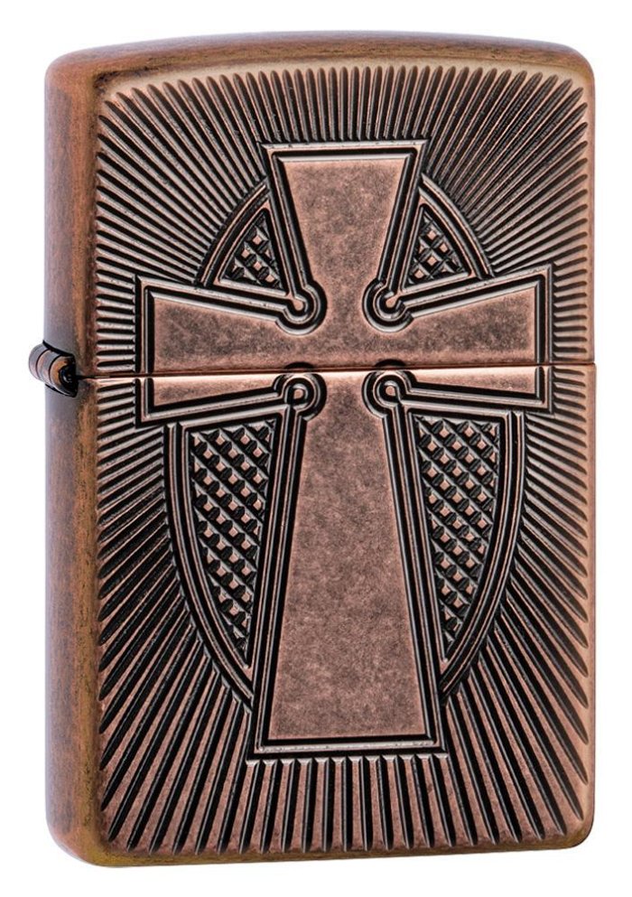 ZIPPO - Armor Deep Carve Cross Design