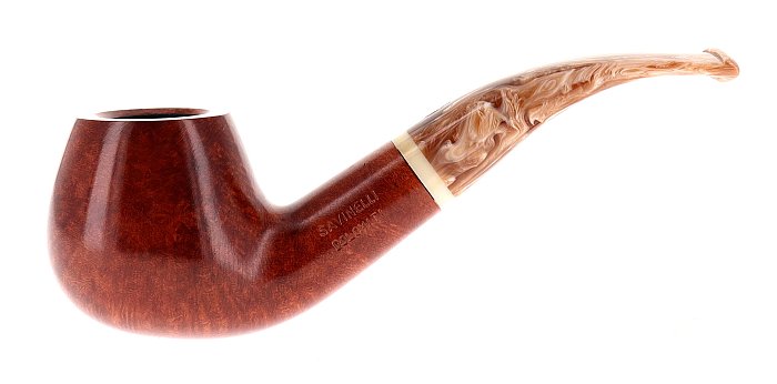 Pipa Savinelli Dolomiti 645 KS liscia marrone shape half bent brandy filtro 9mm