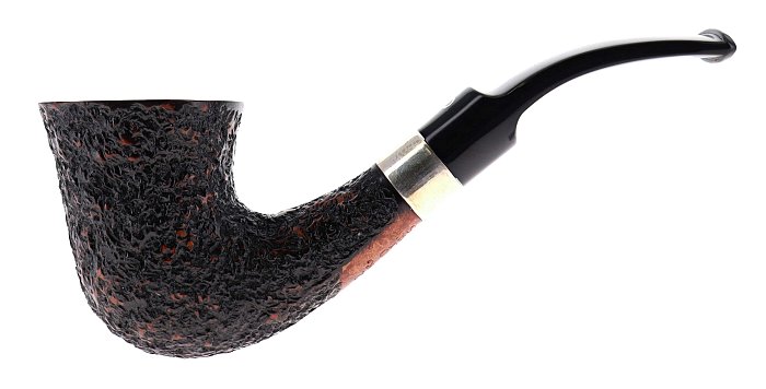 Pipa ARDOR URANO rusticata marrone shape bent dublin vera in argento