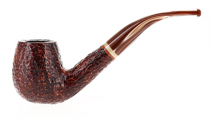 Pipa Savinelli Dolomiti 602 rusticata marrone shape bent billiard filtro 6mm