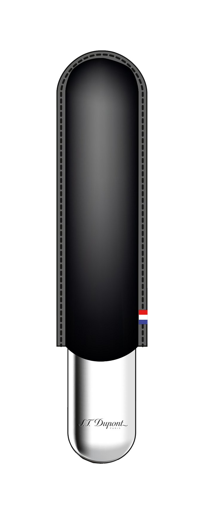 ST Dupont - Porta Sigari Singolo in Metallo e Cuoio Nero