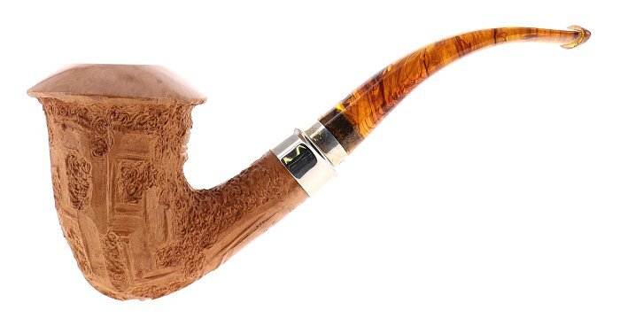Pipa ARDOR METEORA finissaggio dedicato shape bent calabash doppia vera in argento