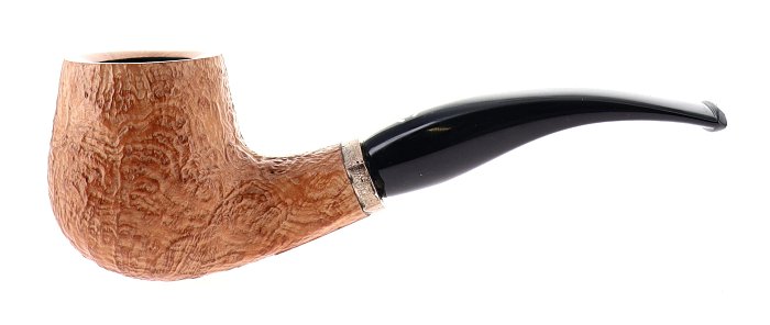 Pipa Il Ceppo GRUPPO 1 sabbiata chiara shape apple semicurva con vera in argento 9mm