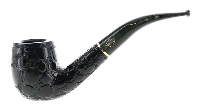 Pipa Savinelli ALLIGATOR 606 verde, finissaggio Alligator, shape Capiente Billiard curva, filtro 6mm