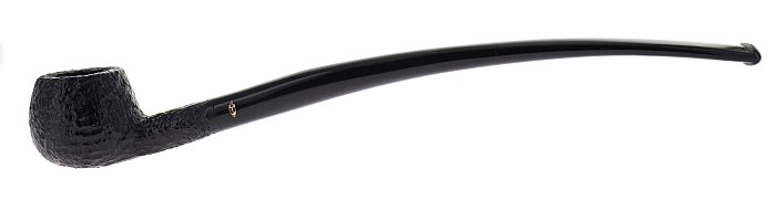Pipa Savinelli Churchwarden 313, Rusticata nera, shape Prince semicurva, filtro 6mm