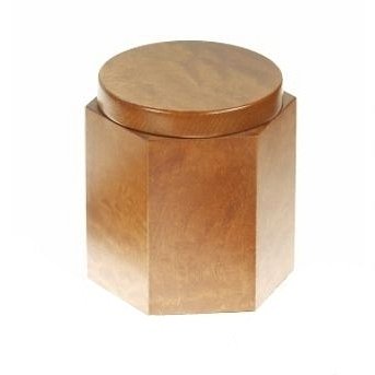 Lubinski - Vaso Porta Tabacco Esagonale in Mogano Pomelè - Umidificato