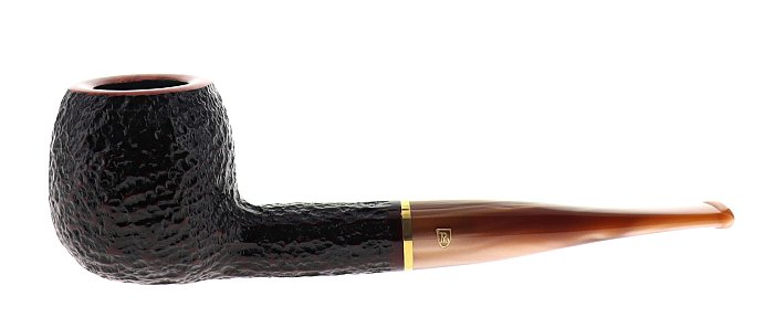 Pipa Savinelli Roma Lucite 207 KS, rusticata marrone, shape Apple dritta, filtro 9mm