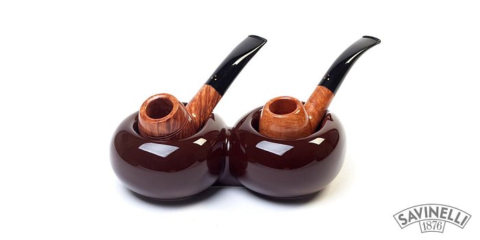 Savinelli - Portapipe GOCCIA a 2 posti in Ceramica Bordeaux